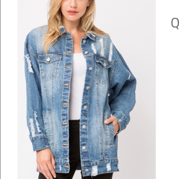 Jackets & Blazers - BEST SELLER Oversized distressed denim/jean jacket